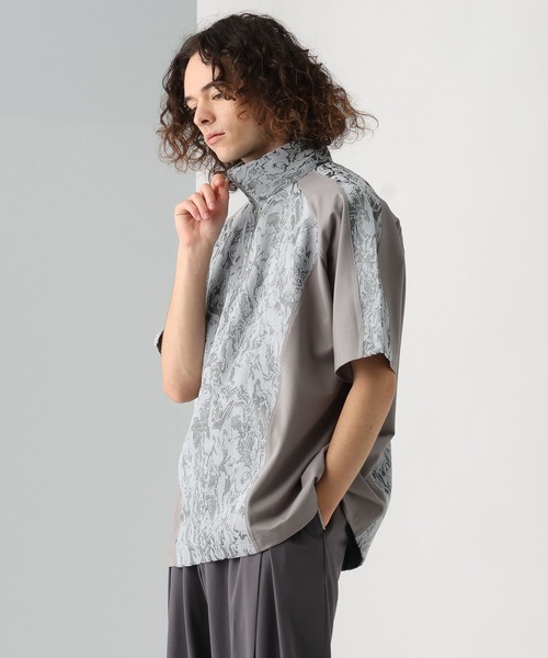 HARE（ハレ）の「ジャガードキリカエハーフZIP(HARE)（Tシャツ/カットソー・メンズ・ブラック/グレー・FREE）」の9枚目の写真