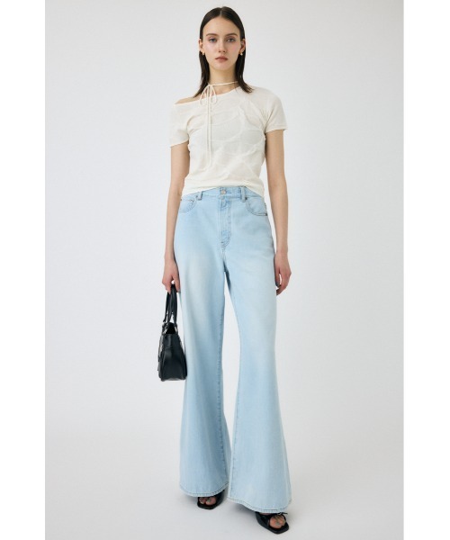 MOUSSY（マウジー）の「NECK STRAP JACQUARD Tシャツ（Tシャツ/カットソー・レディース・レッド/オフホワイト/ブラック・FREE）」の8枚目の写真