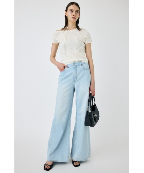 MOUSSY（マウジー）の「NECK STRAP JACQUARD Tシャツ（Tシャツ/カットソー・レディース・レッド/オフホワイト/ブラック・FREE）」の9枚目の写真