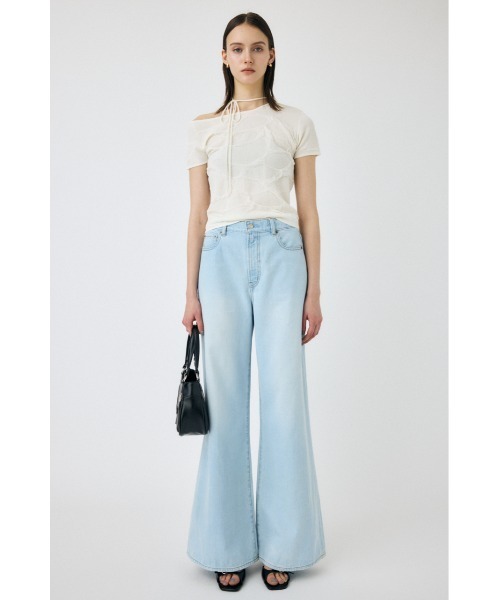 MOUSSY（マウジー）の「NECK STRAP JACQUARD Tシャツ（Tシャツ/カットソー・レディース・レッド/オフホワイト/ブラック・FREE）」の10枚目の写真