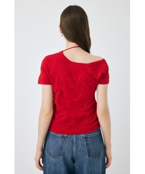 MOUSSY（マウジー）の「NECK STRAP JACQUARD Tシャツ（Tシャツ/カットソー・レディース・レッド/オフホワイト/ブラック・FREE）」の22枚目の写真