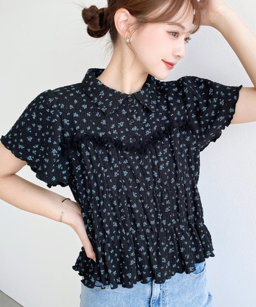 moment+(モーメントプラス)の「シャーリングビスチェデザインポロシャツ(Tシャツ/カットソー・レディース・ホワイト系その他/ナチュラル/オフホワイト/ブラック/ブラック系その他/イエロー系その他・M/L)」の4枚目の写真