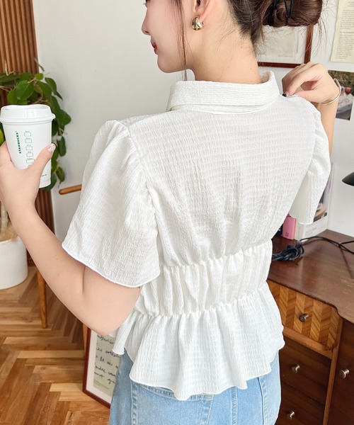 moment+(モーメントプラス)の「シャーリングビスチェデザインポロシャツ(Tシャツ/カットソー・レディース・ホワイト系その他/ナチュラル/オフホワイト/ブラック/ブラック系その他/イエロー系その他・M/L)」の16枚目の写真