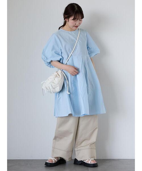 ehka sopo（エヘカソポ）の「バルーンスリーブミニワンピース（ワンピース・レディース・オフホワイト/サックスブルー/ブラック・F）」の22枚目の写真