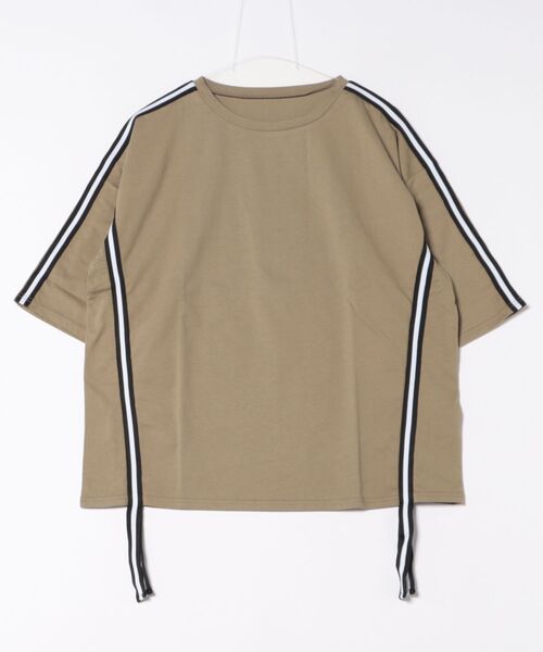 tシャツ 天竺ラインテープオーバーTシャツ レディース 天竺ラインテープオーバーTシャツ（Tシャツ/カットソー