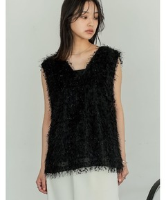 トップス feather tulle knit T-shirt senee feather tulle knit T-shirt（フェザーチュールニットTシャツ