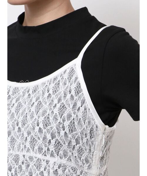 EMODA(エモダ)の「ランダムヘムレースキャミワンピース(ワンピース・レディース・ホワイト/ブラック・FREE)」の8枚目の写真