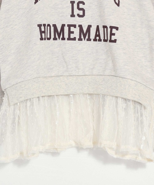 MAKE YOUR DAY（メイクユアデイ）の「HOMEMADEロゴフリル付きファミリー裏毛トレーナー■150.160cm（スウェット・キッズ・ミント/ライトグレー/ブラック・160/150）」の10枚目の写真