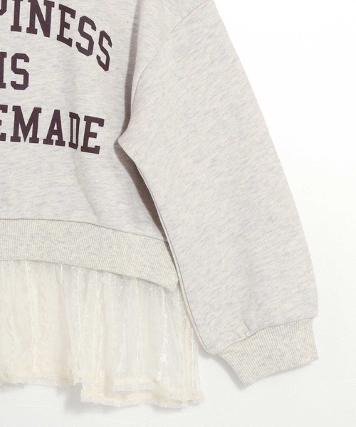 MAKE YOUR DAY（メイクユアデイ）の「HOMEMADEロゴフリル付きファミリー裏毛トレーナー■150.160cm（スウェット・キッズ・ミント/ライトグレー/ブラック・160/150）」の11枚目の写真