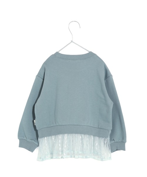 MAKE YOUR DAY（メイクユアデイ）の「HOMEMADEロゴフリル付きファミリー裏毛トレーナー■150.160cm（スウェット・キッズ・ミント/ライトグレー/ブラック・160/150）」の6枚目の写真