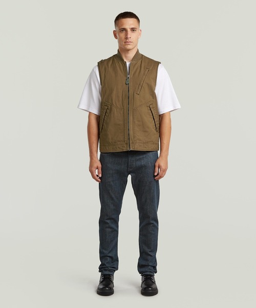 G-STAR(ジースター)の「DUTY CANVAS VEST/ヴィンテージライクウォッシュド加工ダックキャンバスジップアップベスト(ブルゾン・メンズ・ブラウン系その他/ブラック系その他・LARGE/MEDIUM/SMALL)」の8枚目の写真