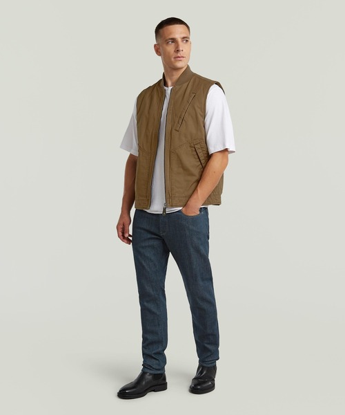 G-STAR(ジースター)の「DUTY CANVAS VEST/ヴィンテージライクウォッシュド加工ダックキャンバスジップアップベスト(ブルゾン・メンズ・ブラウン系その他/ブラック系その他・LARGE/MEDIUM/SMALL)」の6枚目の写真