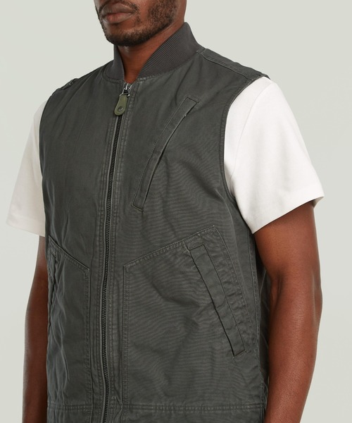 G-STAR(ジースター)の「DUTY CANVAS VEST/ヴィンテージライクウォッシュド加工ダックキャンバスジップアップベスト(ブルゾン・メンズ・ブラウン系その他/ブラック系その他・LARGE/MEDIUM/SMALL)」の12枚目の写真