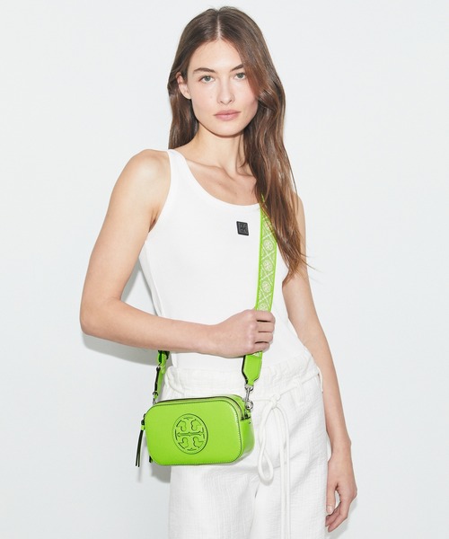 ★人気★ TORY BURCH ロゴ ミニ ミラー クロス ボディ バッグ ミラー ミニクロスボディバッグ: レディース クロスボディバッグ