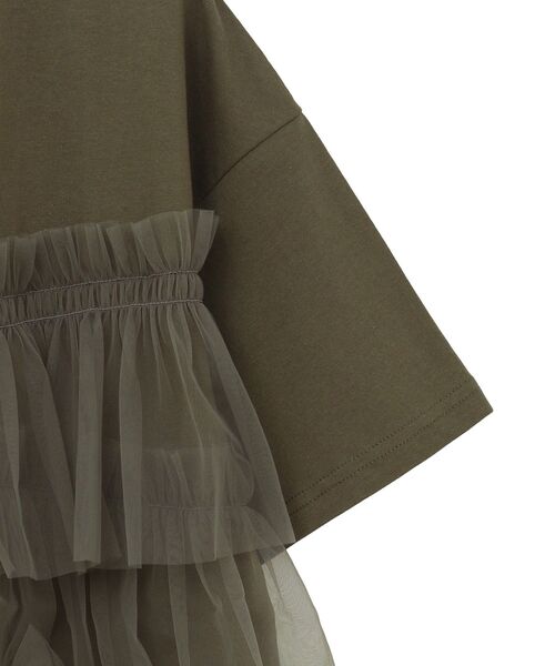 ELENCARE DUE(エレンカーレデュエ)の「・ELENCARE DUE チュールフリルレイヤーTEE(Tシャツ/カットソー・レディース・カーキ/ブラック/オフホワイト/チャコールグレー・FREE)」の12枚目の写真