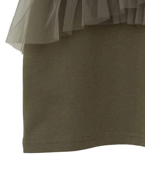 ELENCARE DUE(エレンカーレデュエ)の「・ELENCARE DUE チュールフリルレイヤーTEE(Tシャツ/カットソー・レディース・カーキ/ブラック/オフホワイト/チャコールグレー・FREE)」の5枚目の写真