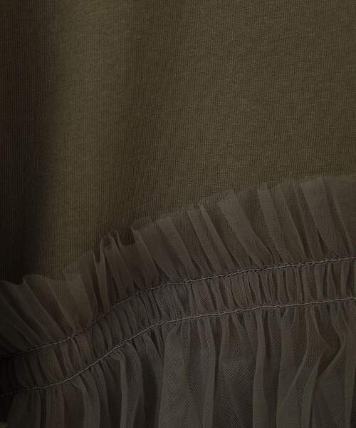 ELENCARE DUE(エレンカーレデュエ)の「・ELENCARE DUE チュールフリルレイヤーTEE(Tシャツ/カットソー・レディース・カーキ/ブラック/オフホワイト/チャコールグレー・FREE)」の6枚目の写真