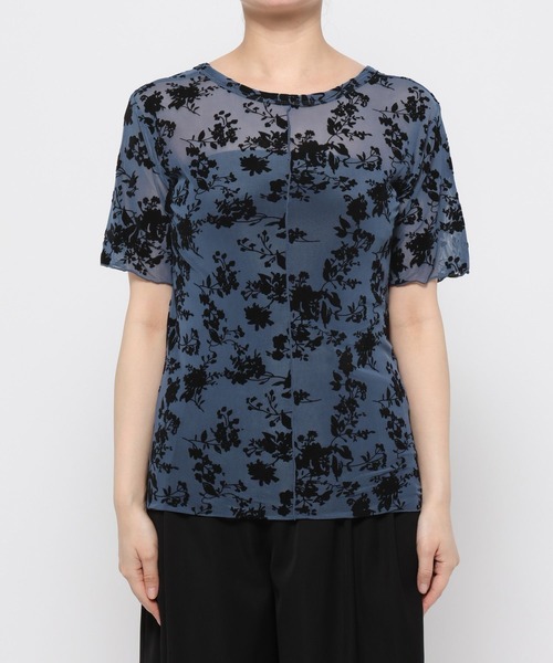 HARE(ハレ)の「2WAYフラワーフロッキーUネックT(HARE)(Tシャツ/カットソー・レディース・グレー/ブルー/ブラック・FREE)」の10枚目の写真