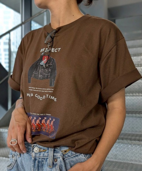 Scrap Book（スクラップブック）の「【ANGE IN DISGUISE】MULTI PRINT（Tシャツ/カットソー・レディース・ピンク/ブラウン/ホワイト系その他・FREE）」の7枚目の写真