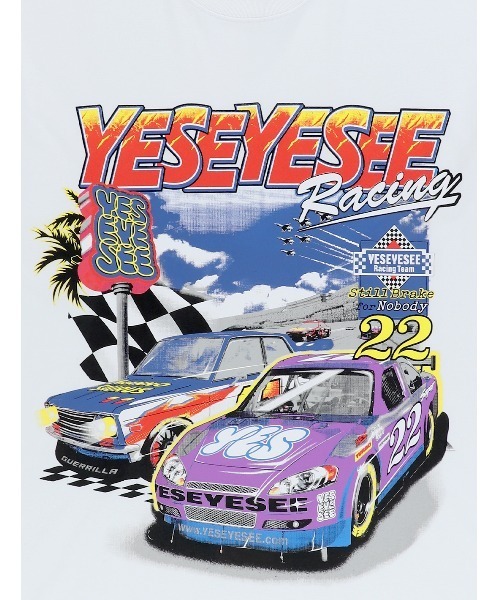 YESEYESEE(イエスアイシー)の「Racing Tee(Tシャツ/カットソー・メンズ・グレー/スカイブルー/ブラック/ホワイト・S/M/L/XL)」の9枚目の写真