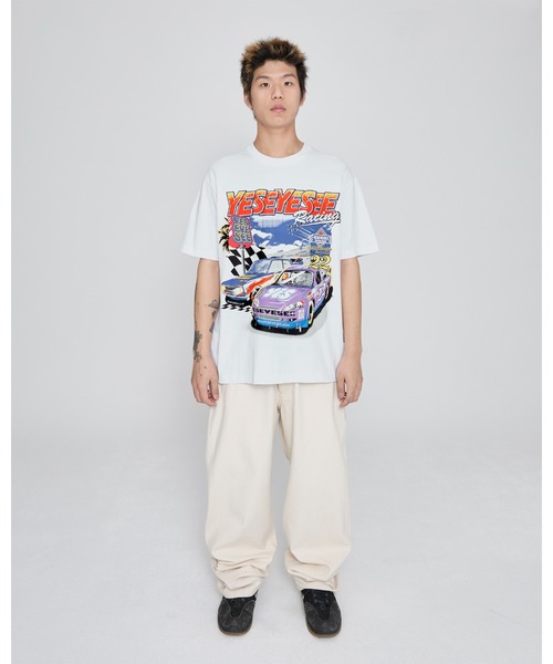 YESEYESEE(イエスアイシー)の「Racing Tee(Tシャツ/カットソー・メンズ・グレー/スカイブルー/ブラック/ホワイト・S/M/L/XL)」の10枚目の写真