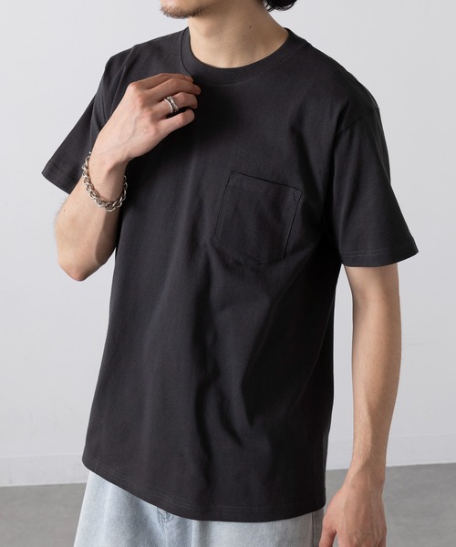 CROSS & STITCH(クロスステッチ)の「【Cross&Stitch】6.2オンス オープンエンドマックスウエイトポケットTシャツ ヘビーウェイト ポケT 厚手 OE1117(Tシャツ/カットソー・メンズ・ホワイト/インディゴブルー/スミクロ/ブラック/アーミー/ヘザーグレー・S/M/L/XL)」の3枚目の写真