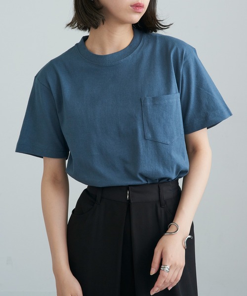 CROSS & STITCH(クロスステッチ)の「【Cross&Stitch】6.2オンス オープンエンドマックスウエイトポケットTシャツ ヘビーウェイト ポケT 厚手 OE1117(Tシャツ/カットソー・メンズ・ホワイト/インディゴブルー/スミクロ/ブラック/アーミー/ヘザーグレー・S/M/L/XL)」の6枚目の写真