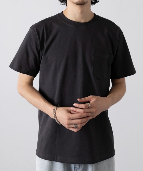 CROSS & STITCH(クロスステッチ)の「【Cross&Stitch】6.2オンス オープンエンドマックスウエイトポケットTシャツ ヘビーウェイト ポケT 厚手 OE1117(Tシャツ/カットソー・メンズ・ホワイト/インディゴブルー/スミクロ/ブラック/アーミー/ヘザーグレー・S/M/L/XL)」の7枚目の写真
