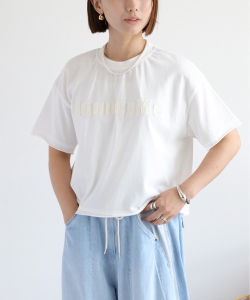 cepo(セポ)の「ワッペンロゴショートスリーブTee(Tシャツ/カットソー・レディース・ホワイト系その他/ブラック/オフホワイト・M)」の1枚目の写真
