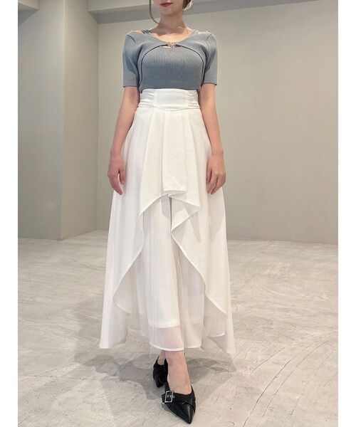 RESEXXY（リゼクシー）の「GOLDパーツリブニットトップス（ニット/セーター・レディース・ブルー/ブラック/ホワイト・FREE）」の15枚目の写真