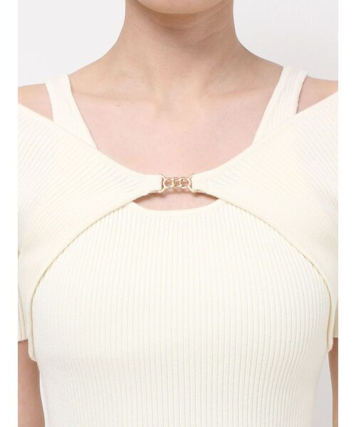 RESEXXY（リゼクシー）の「GOLDパーツリブニットトップス（ニット/セーター・レディース・ブルー/ブラック/ホワイト・FREE）」の21枚目の写真