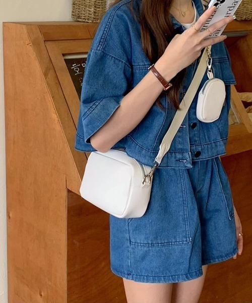 Wallet shoulder bag／ミニポーチ付／デニムリメイク 楽天市場】【すべて一点モノ！】 リメイクデニムショルダー