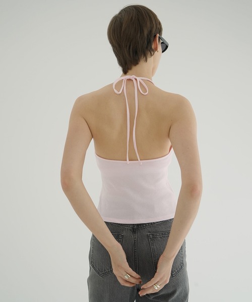 セール】HALTER NECK CUP IN RIB TOPS（Tシャツ/カットソー）｜CLANE