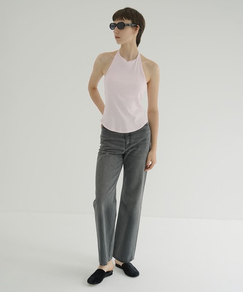 CLANE(クラネ)の「HALTER NECK CUP IN RIB TOPS(Tシャツ/カットソー・レディース・ブラック/ベージュ/ピンク・1/2)」の9枚目の写真