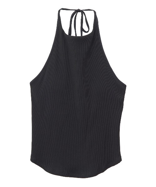 CLANE(クラネ)の「HALTER NECK CUP IN RIB TOPS(Tシャツ/カットソー・レディース・ブラック/ベージュ/ピンク・1/2)」の12枚目の写真