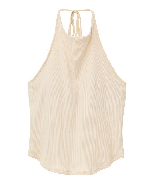 CLANE(クラネ)の「HALTER NECK CUP IN RIB TOPS(Tシャツ/カットソー・レディース・ブラック/ベージュ/ピンク・1/2)」の19枚目の写真