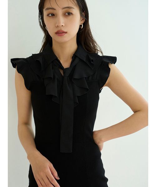 Sustainableフリルカラードッキングミニワンピース（ワンピース