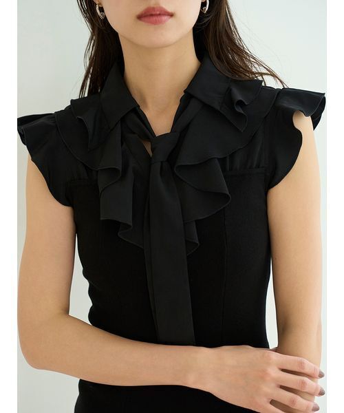 Sustainableフリルカラードッキングミニワンピース（ワンピース