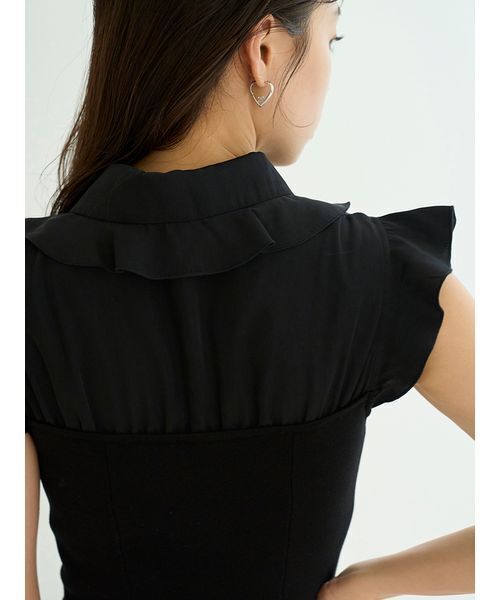 セール】Sustainableフリルカラードッキングミニワンピース