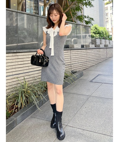 snidel ヘムフリルミニワンピース GRY 0 SNIDEL - フリルミニワンピース チェック 0の通販 by ちーさん