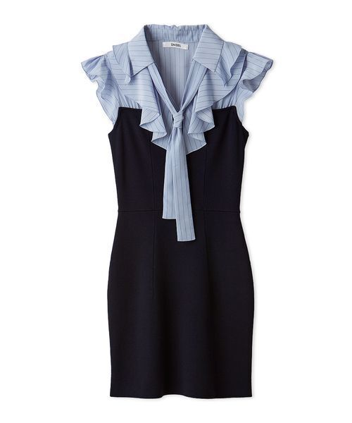 Sustainableフリルワンピース Blue snidel スナイデル SNIDEL Sustainableフリルワンピース （BLU