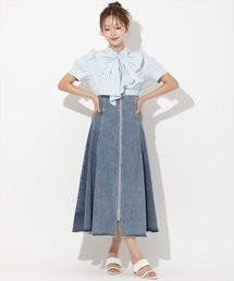 フロントジップ」に該当するデニムスカートファッション通販