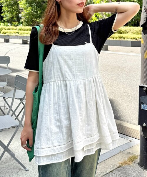 CPCM（シーピーシーエム）の「アソート裾レースキャミチュニック（ワンピース・レディース・ホワイト系その他/ホワイト系その他3/ホワイト系その他2/アイボリー/ブラック系その他・FREE）」の4枚目の写真