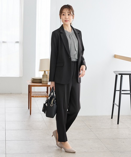 Honeys（ハニーズ）の「【ストレッチ・マシンウォッシャブル・イージーケア】２つ釦テーラードジャケット（テーラードジャケット・レディース・ブラック/ネイビー/ヘザーチャコール/ダークベージュ・S/3L/LL/M/L）」の7枚目の写真