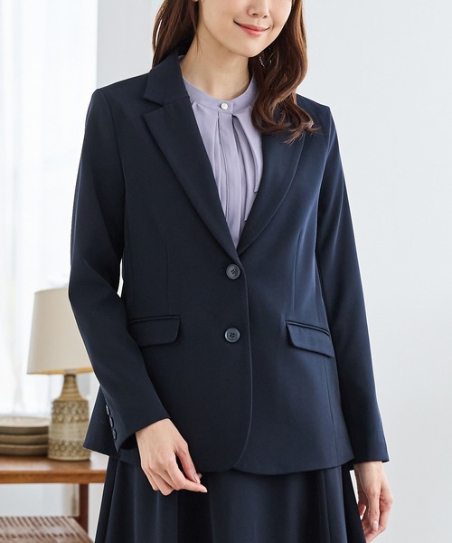 Honeys（ハニーズ）の「【ストレッチ・マシンウォッシャブル・イージーケア】２つ釦テーラードジャケット（テーラードジャケット・レディース・ブラック/ネイビー/ヘザーチャコール/ダークベージュ・S/3L/LL/M/L）」の13枚目の写真