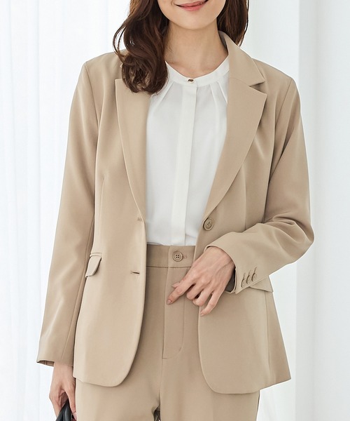 Honeys（ハニーズ）の「【ストレッチ・マシンウォッシャブル・イージーケア】２つ釦テーラードジャケット（テーラードジャケット・レディース・ブラック/ネイビー/ヘザーチャコール/ダークベージュ・S/3L/LL/M/L）」の19枚目の写真