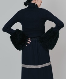 TEVALT | ファースリーブリブタートルニットトップス(ニット/セーター)