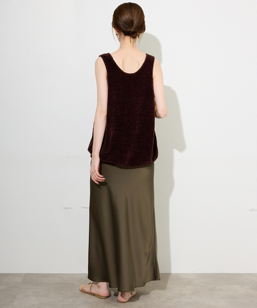 SLOBE IENA（スローブイエナ）の「サテンナロースカート（スカート・レディース・ブラック/カーキ/ブラウン・36/38）」の7枚目の写真