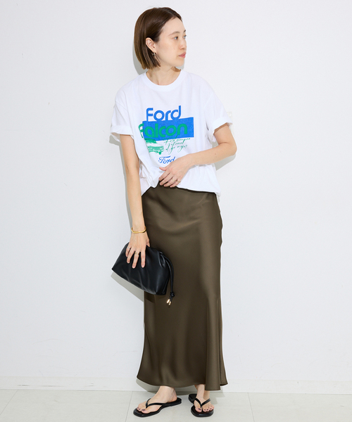 SLOBE IENA（スローブイエナ）の「サテンナロースカート（スカート・レディース・ブラック/カーキ/ブラウン・36/38）」の10枚目の写真