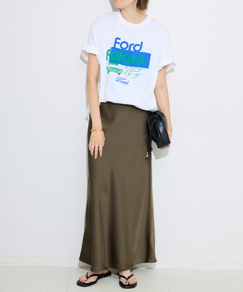 SLOBE IENA（スローブイエナ）の「サテンナロースカート（スカート・レディース・ブラック/カーキ/ブラウン・36/38）」の11枚目の写真